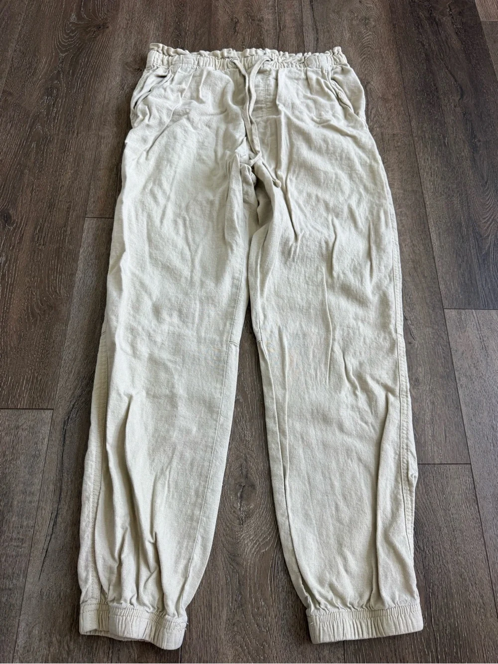 Social Standard Sanctuary Linen Jogger Tan Pants Women’s Size Medium - Picture 2 of 8